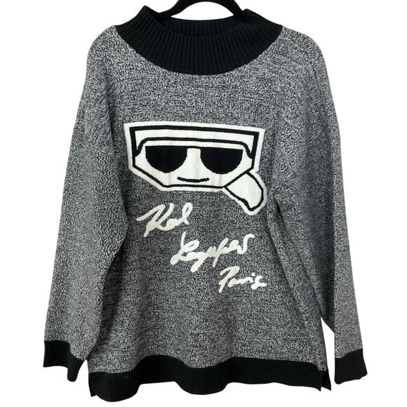 Karl Lagerfeld Paris Gray Sweater Size Large - Picture 1 of 12